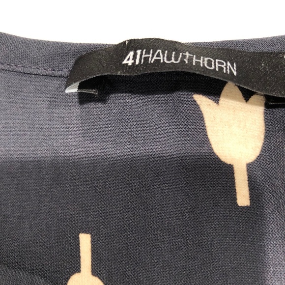 41Hawthorn Stitch Fix Blouse Blue White Small - Picture 7 of 7